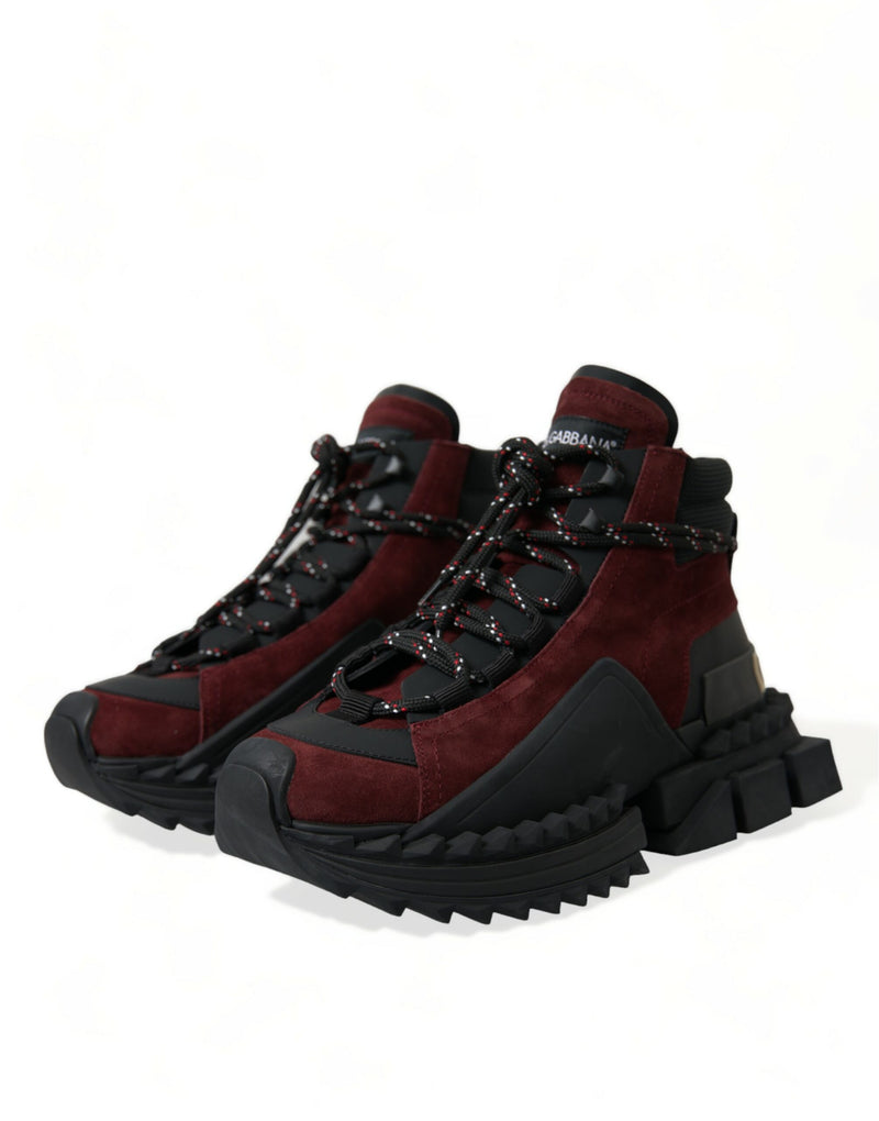 Dolce & Gabbana Burgundy Super King High Top Sneakers for Men