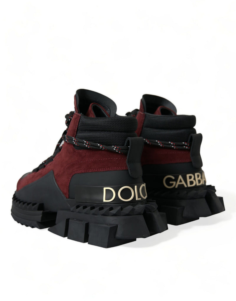 Dolce & Gabbana Burgundy Super King High Top Sneakers for Men