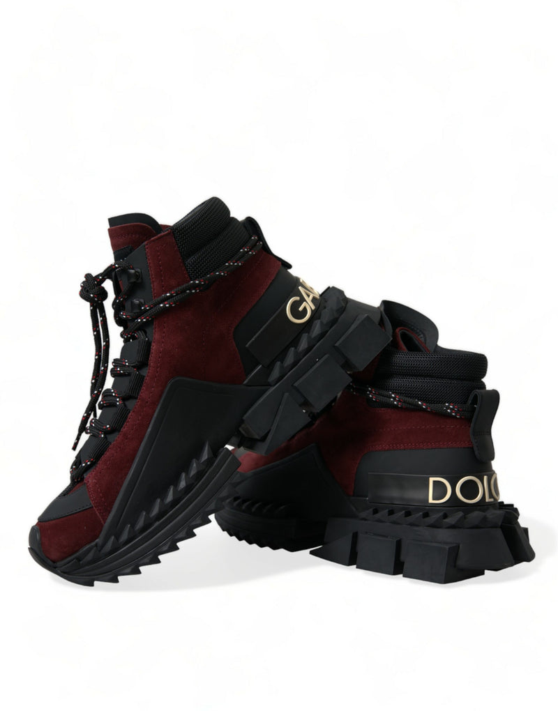 Dolce & Gabbana Burgundy Super King High Top Sneakers for Men
