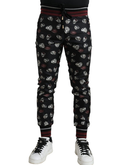 Pantalon de jogging en soie noir avec anneau Dolce &amp; Gabbana
