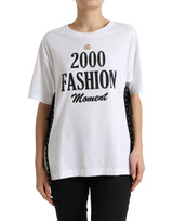 Dolce & Gabbana T-shirt blanc avec impression slogan et lacets