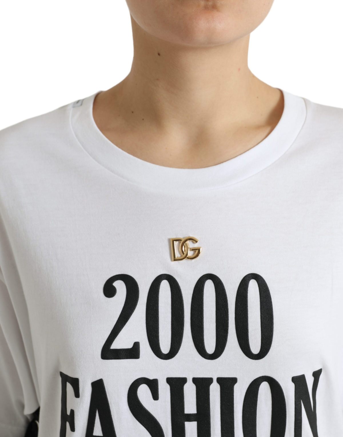 Dolce & Gabbana T-shirt blanc avec impression slogan et lacets