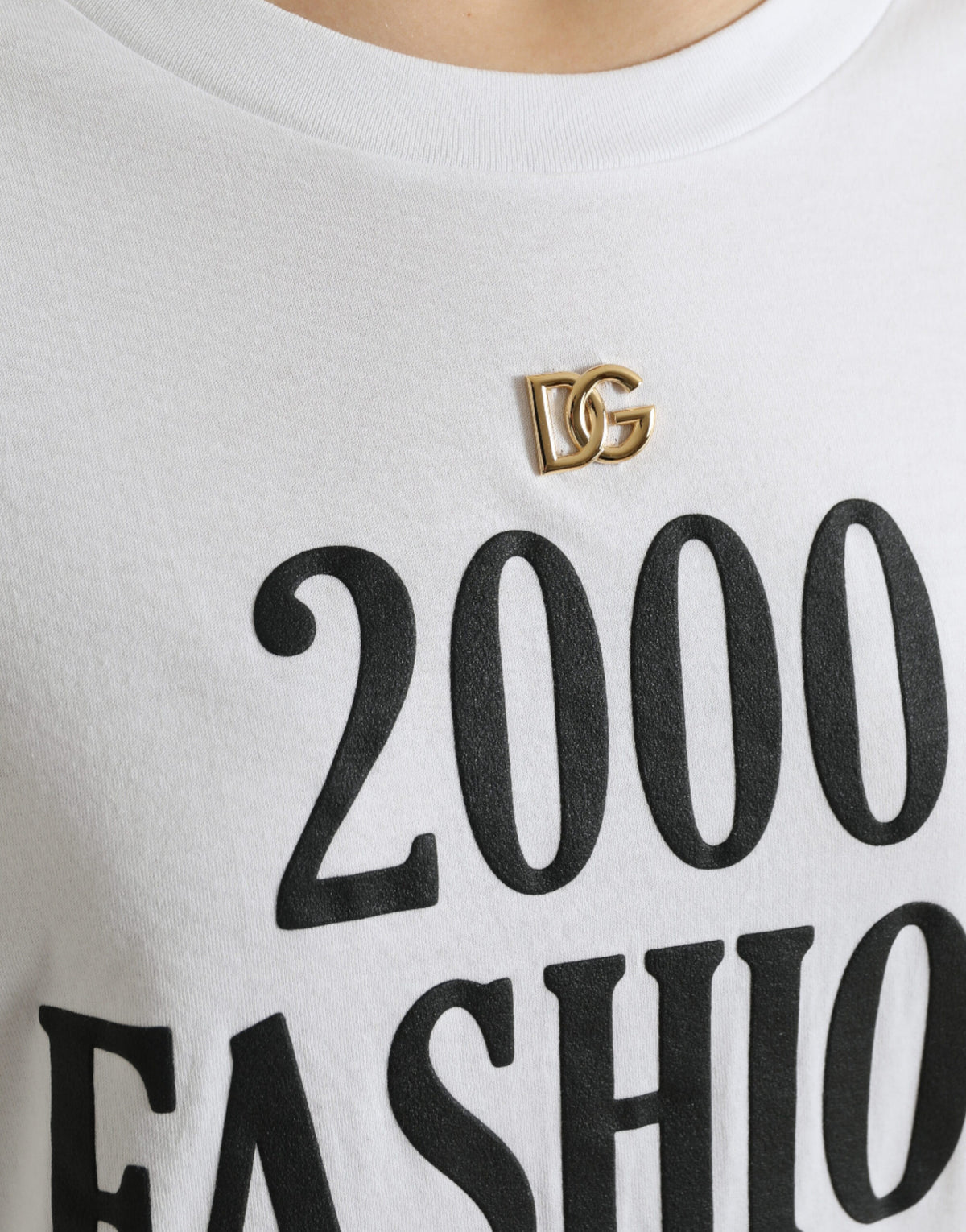 Dolce & Gabbana T-shirt blanc avec impression slogan et lacets
