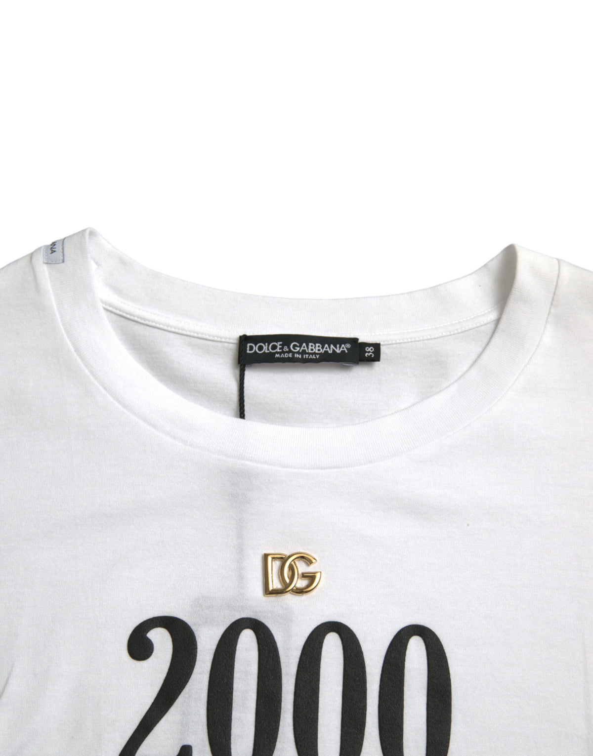 Dolce & Gabbana T-shirt blanc avec impression slogan et lacets