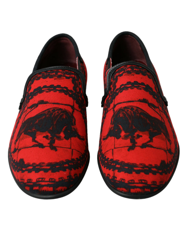 Dolce & Gabbana Red Black Torero Loafers for Men