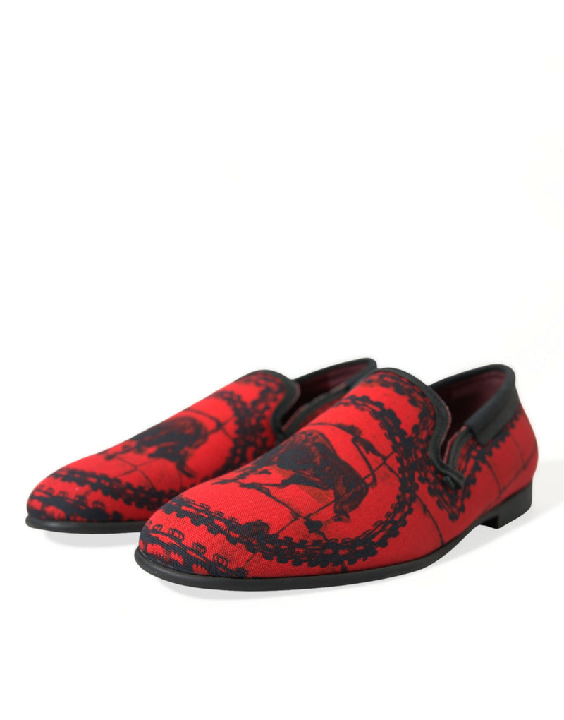 Dolce & Gabbana Red Black Torero Loafers for Men