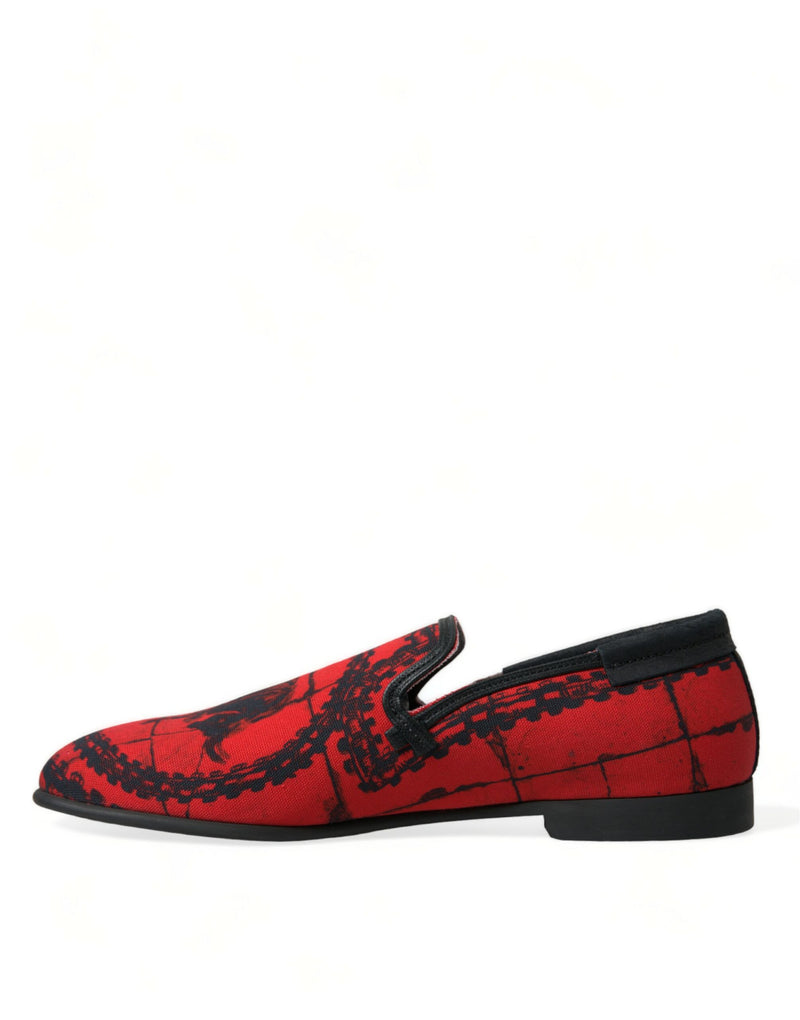 Dolce & Gabbana Red Black Torero Loafers for Men