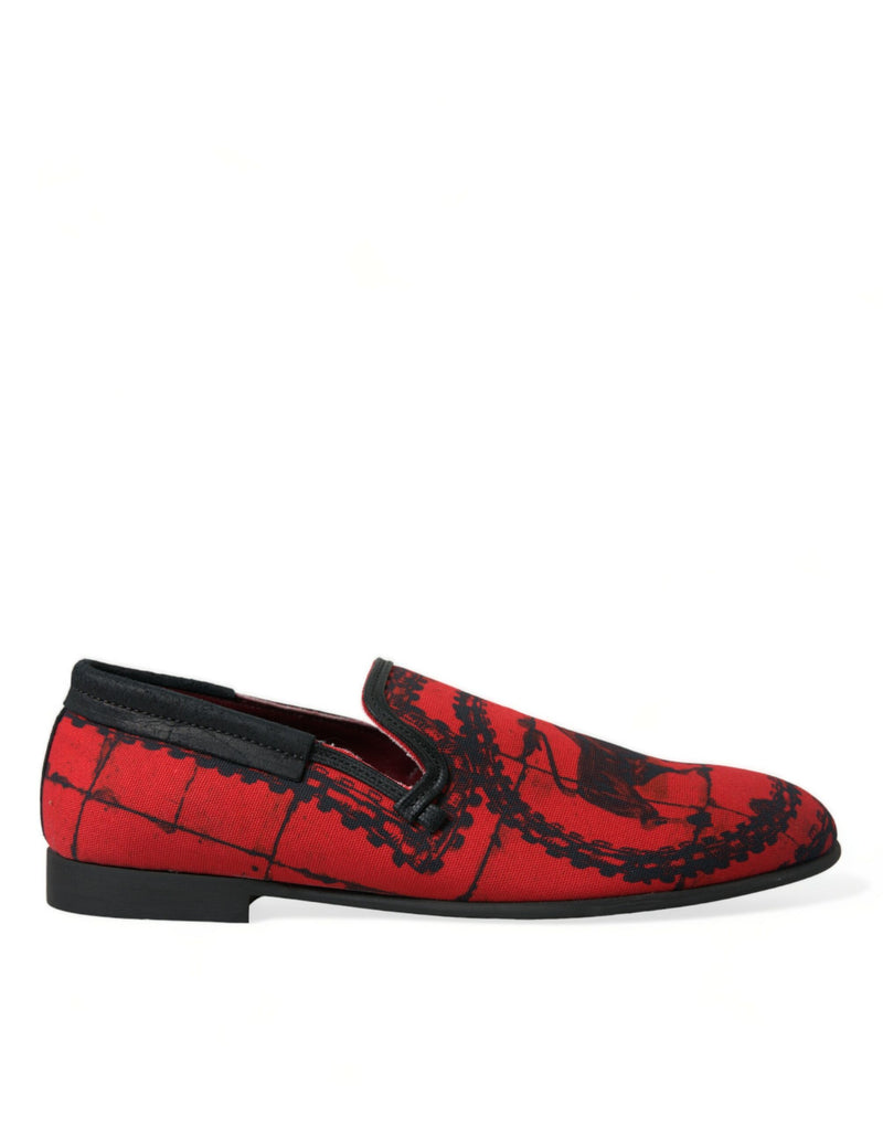 Dolce & Gabbana Red Black Torero Loafers for Men