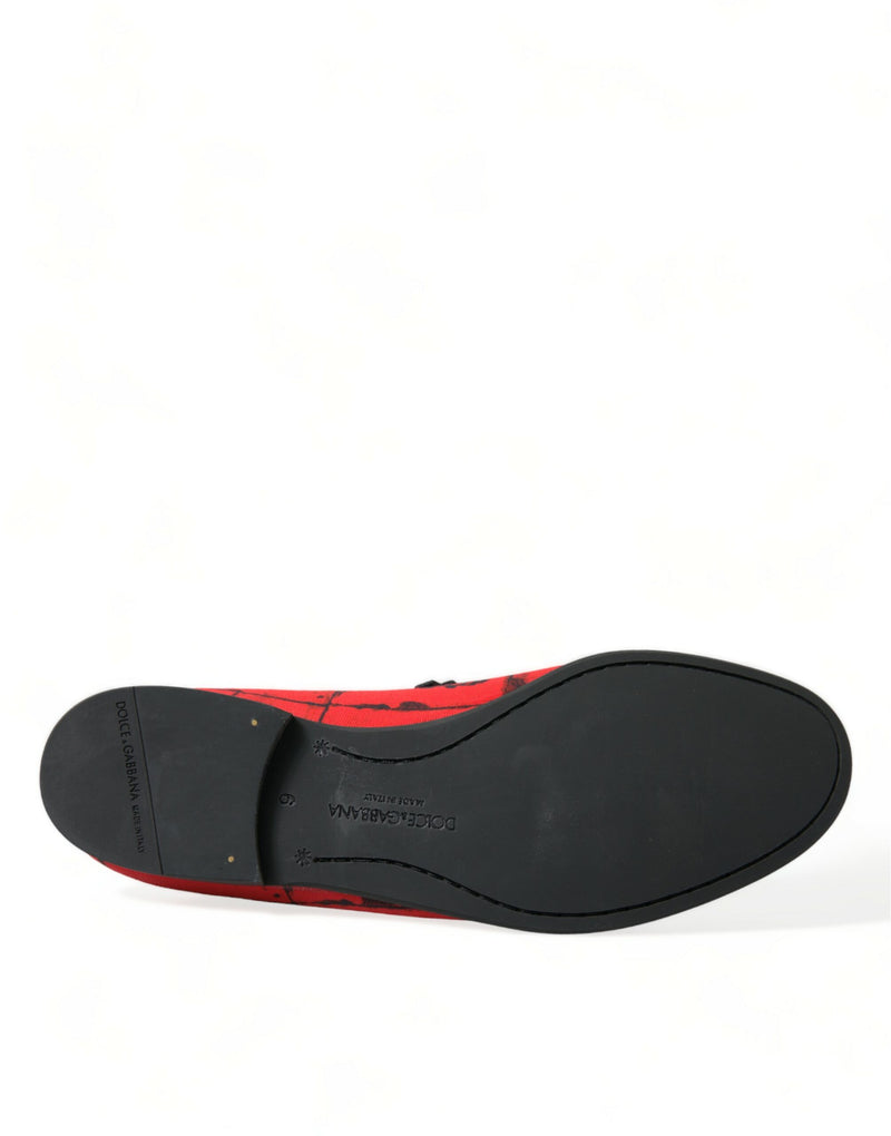 Dolce & Gabbana Red Black Torero Loafers for Men