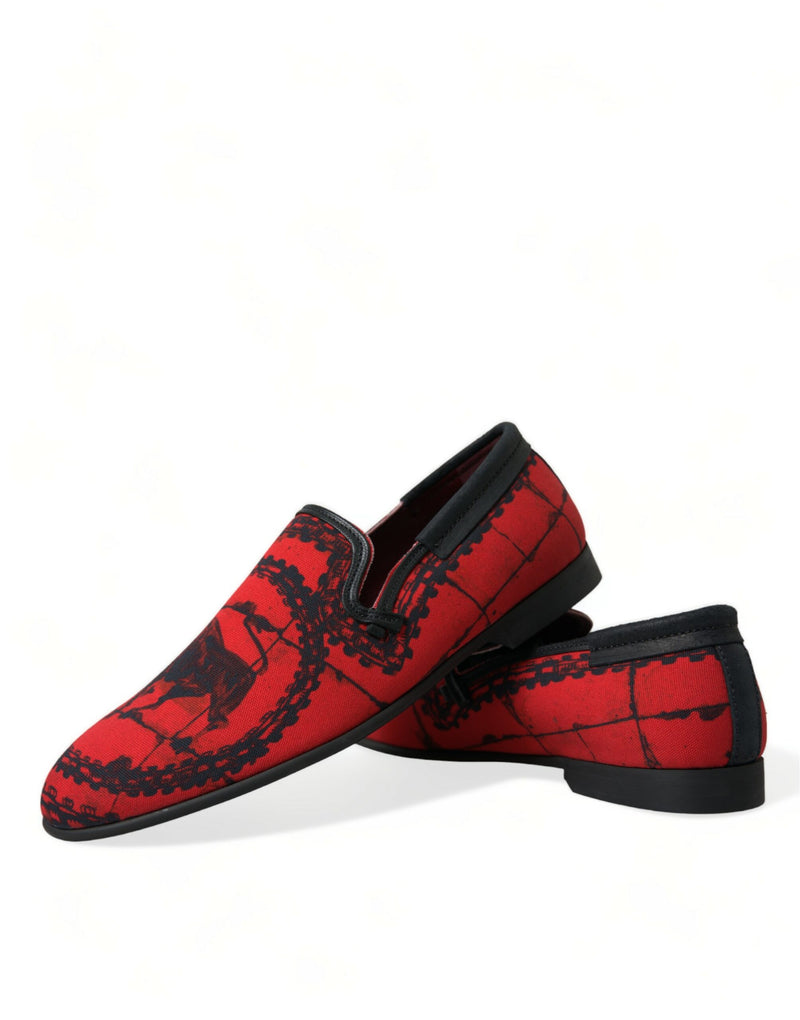 Dolce & Gabbana Red Black Torero Loafers for Men