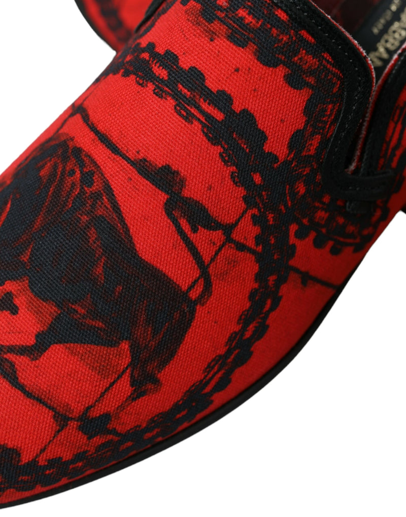 Dolce & Gabbana Red Black Torero Loafers for Men