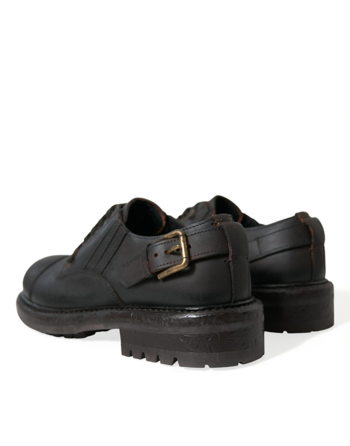 Dolce & Gabbana Brown Leather Lace Up Derby Men's Dress Shoes