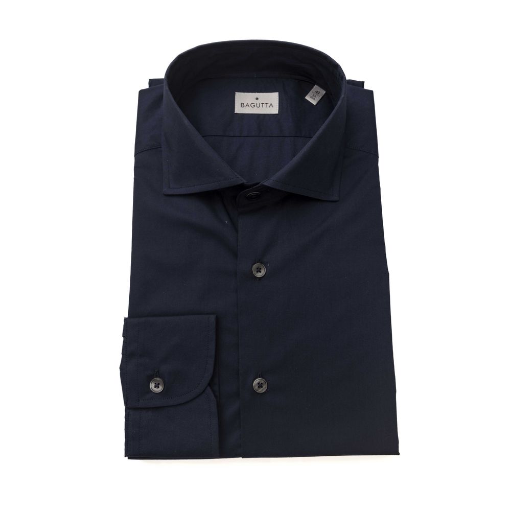 Bagutta Blue Cotton Men's Slim Fit Shirt