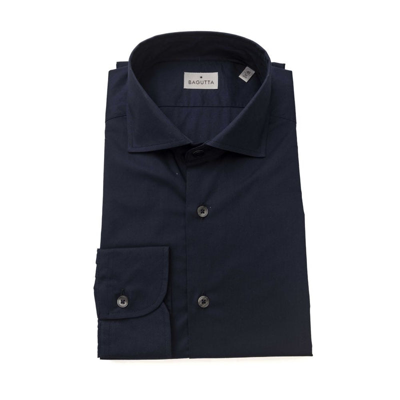 Bagutta Blue Cotton Men's Slim Fit Shirt