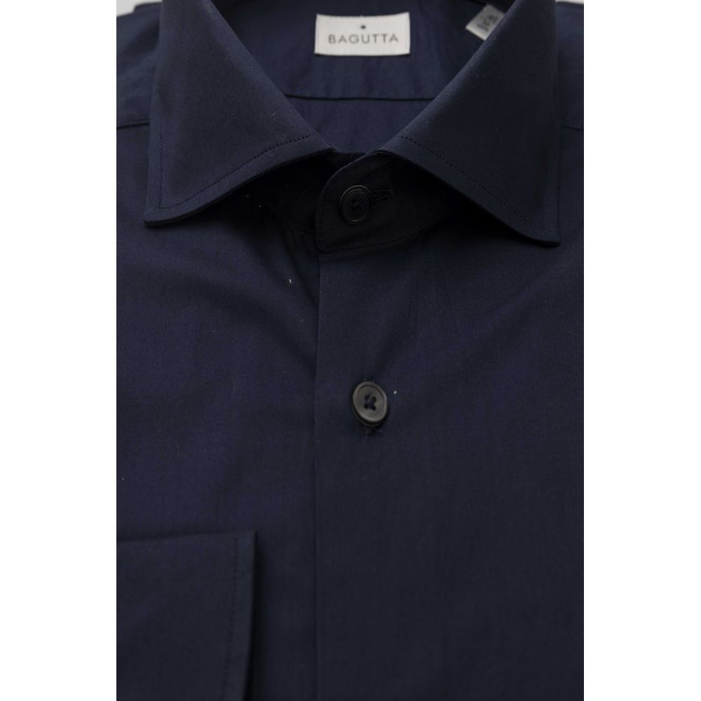 Bagutta Blue Cotton Men's Slim Fit Shirt