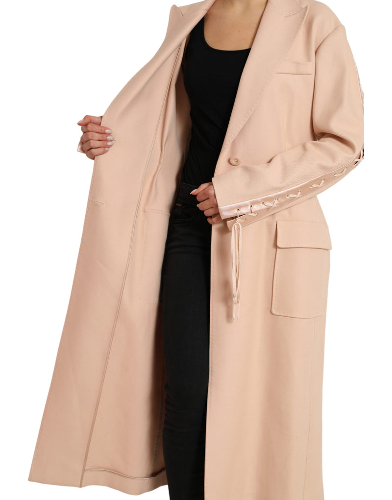 Dolce & Gabbana Beige Cotton Single Breasted Long Coat Jacket