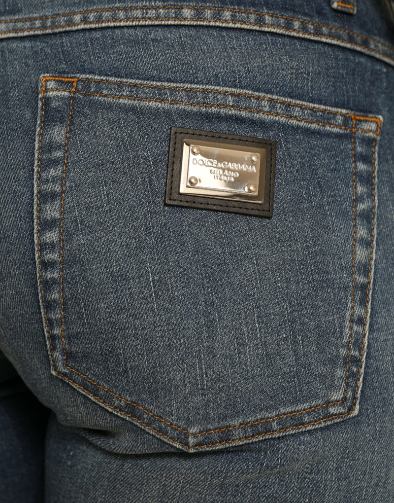 Dolce & Gabbana Blue Boyfriend Mid Waist Denim Jeans