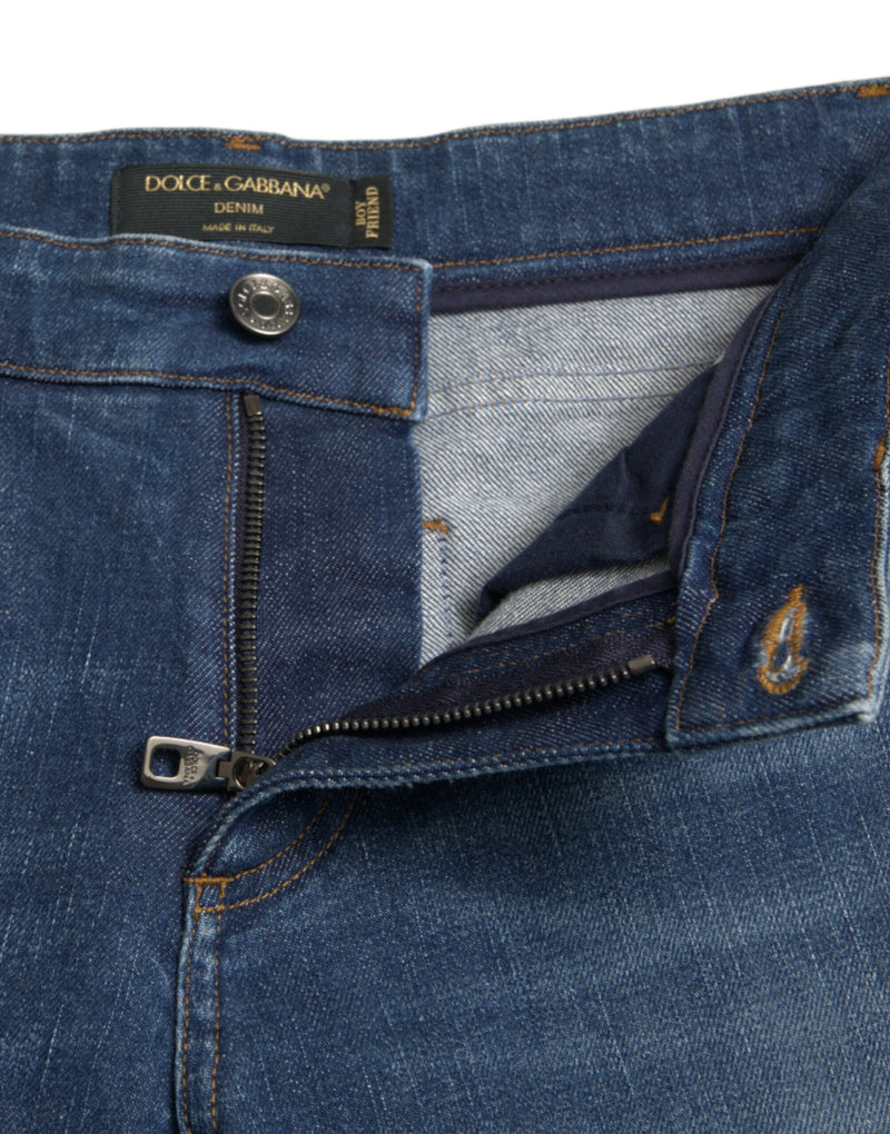 Dolce & Gabbana Blue Boyfriend Mid Waist Denim Jeans