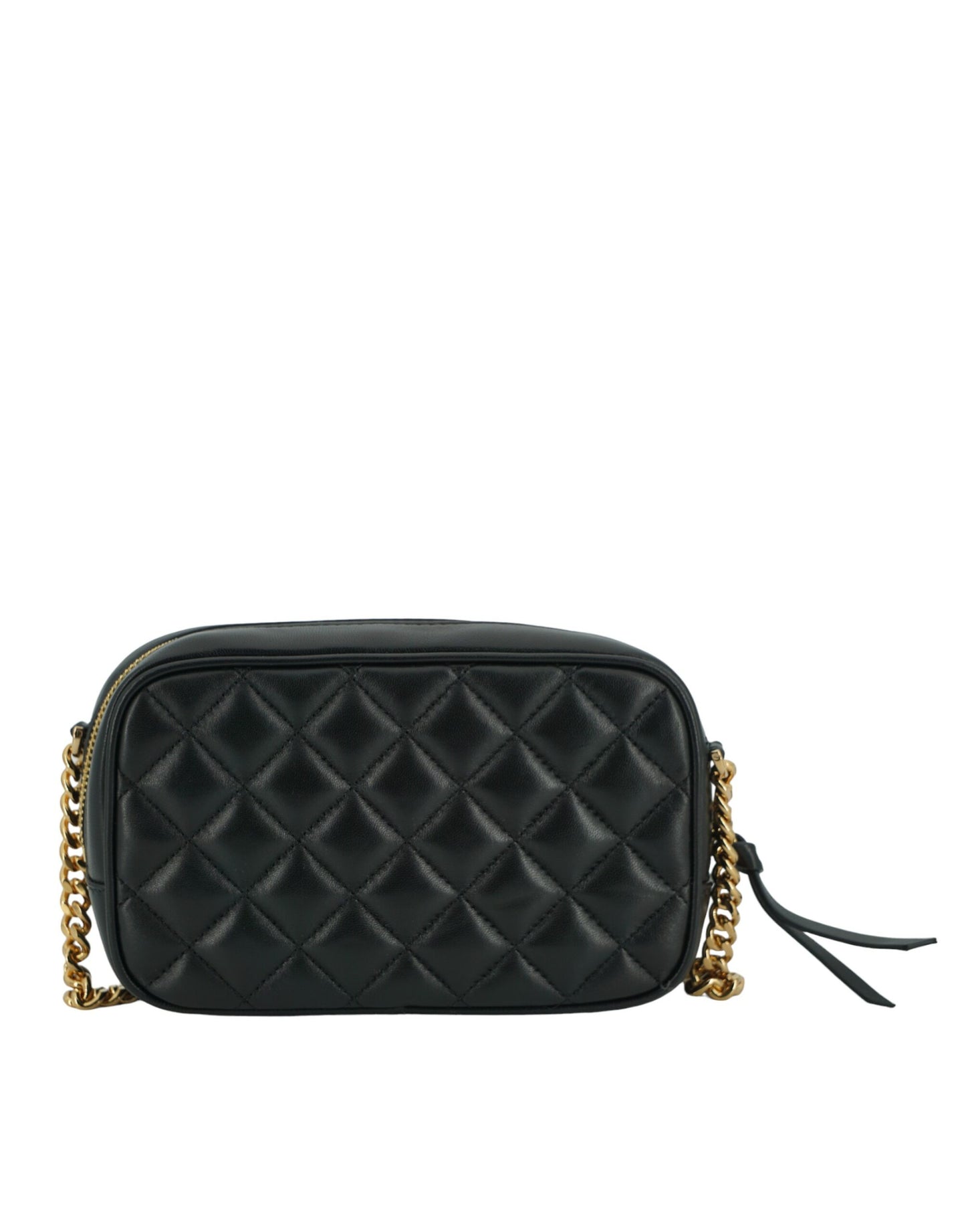 Versace Élégant Petit Sac Bandoulière en Cuir Noir