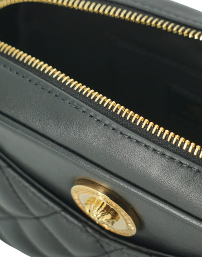 Versace Élégant Petit Sac Bandoulière en Cuir Noir