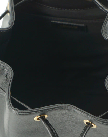 Sac seau élégant en cuir noir Medusa de Versace