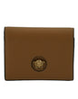 Portefeuille compact élégant en cuir marron Versace