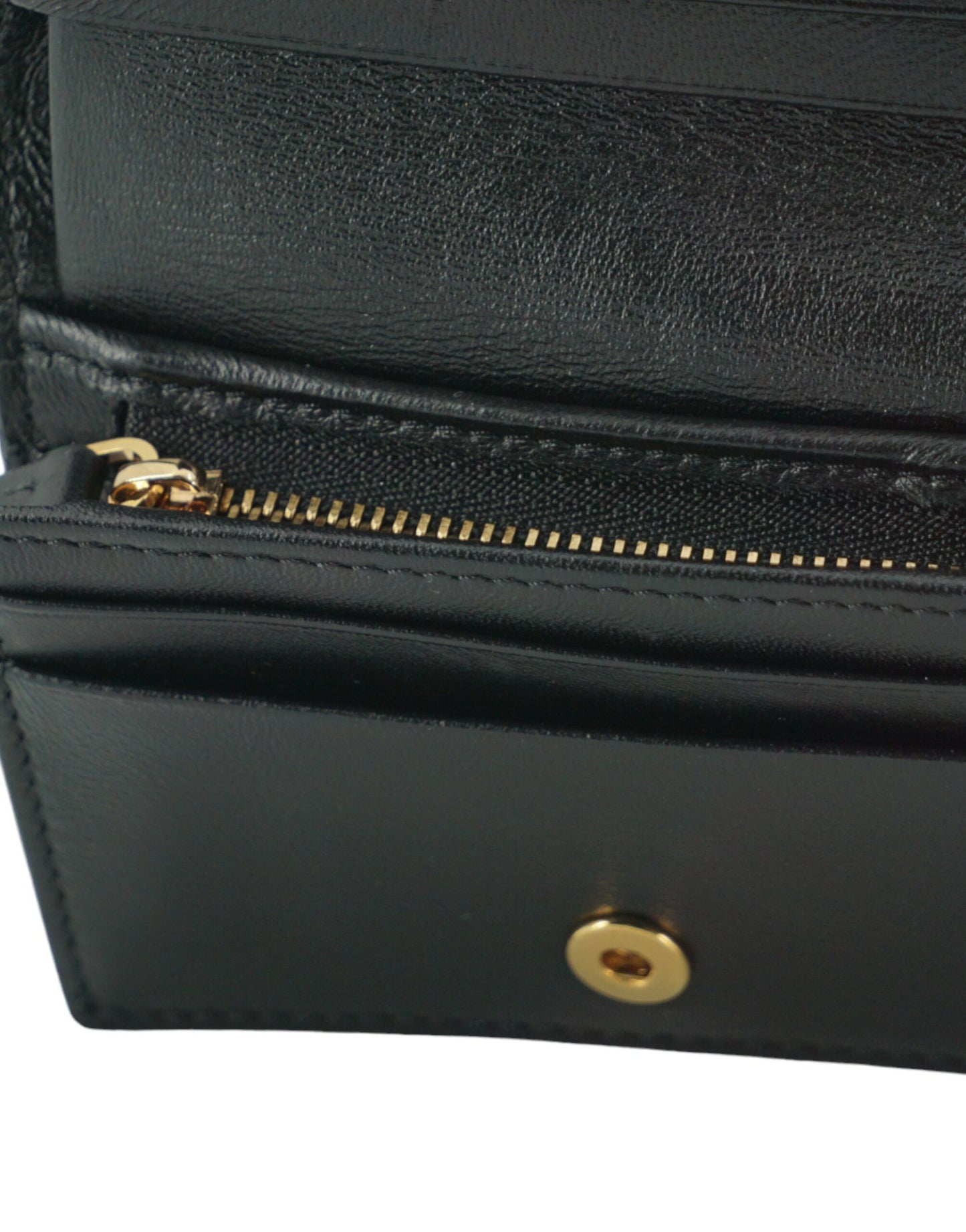 Portefeuille compact élégant en cuir marron Versace