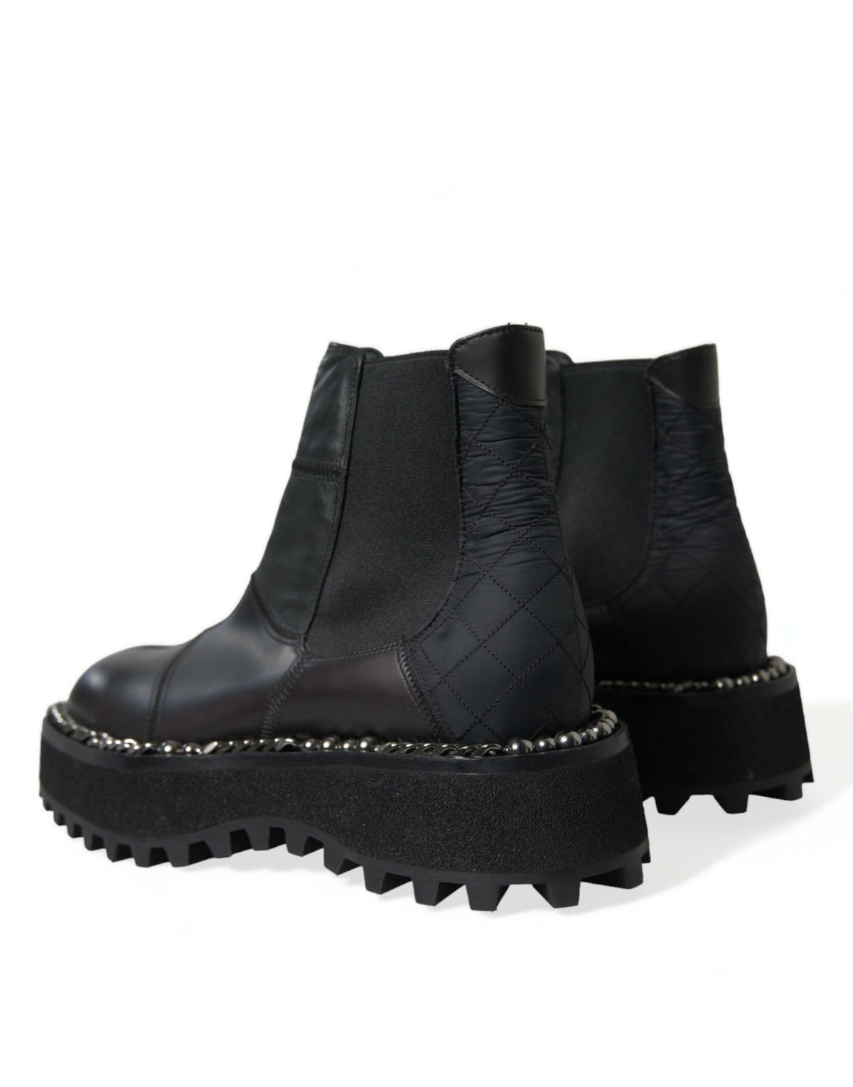 Dolce & Gabbana Black Leather Slip On Stretch Chelsea Boots