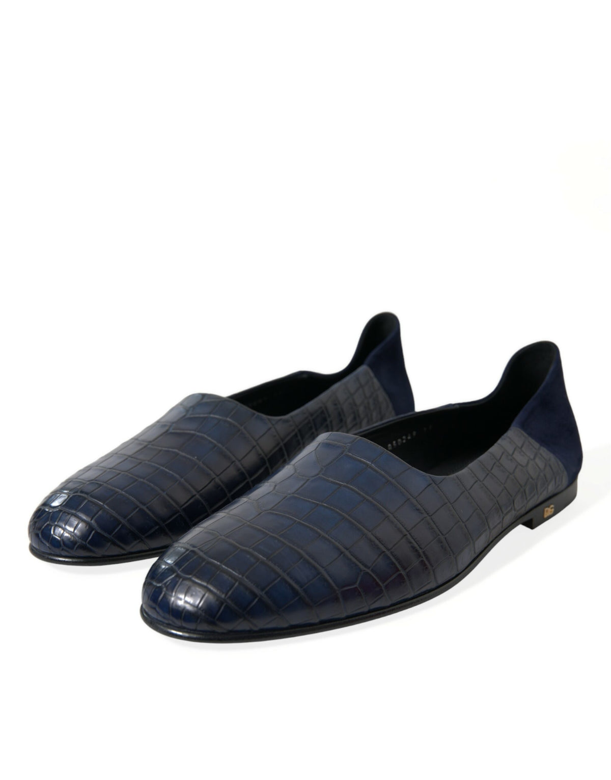 Dolce & Gabbana Blue Crocodile Leather Loafers Slip-On Shoes