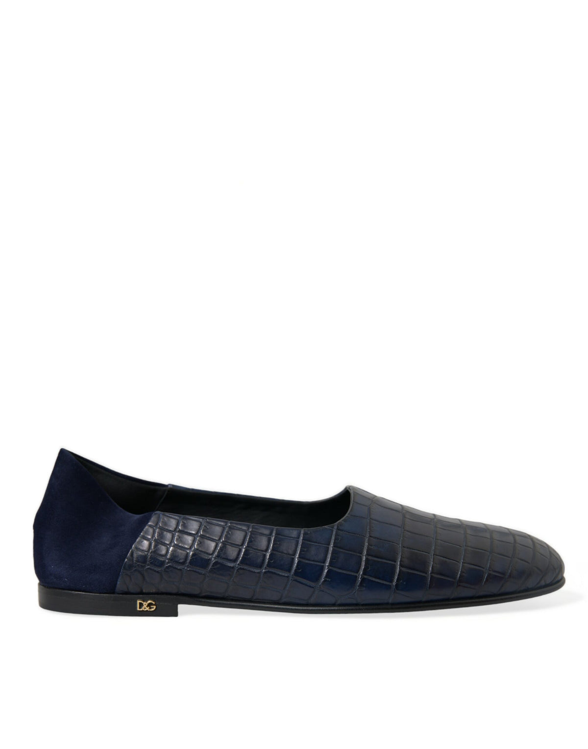 Dolce & Gabbana Blue Crocodile Leather Loafers Slip-On Shoes