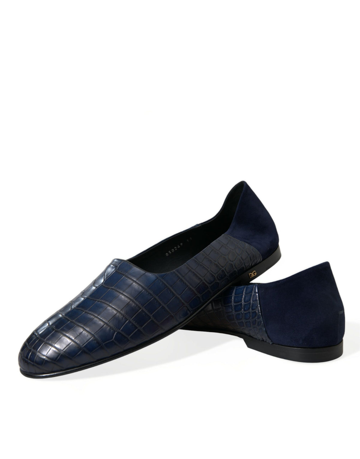 Dolce & Gabbana Blue Crocodile Leather Loafers Slip-On Shoes