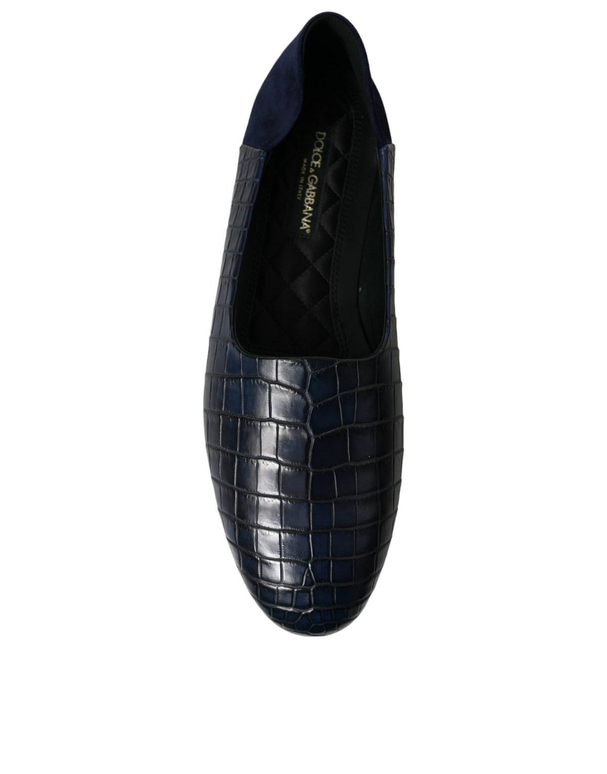 Dolce & Gabbana Blue Crocodile Leather Loafers Slip-On Shoes