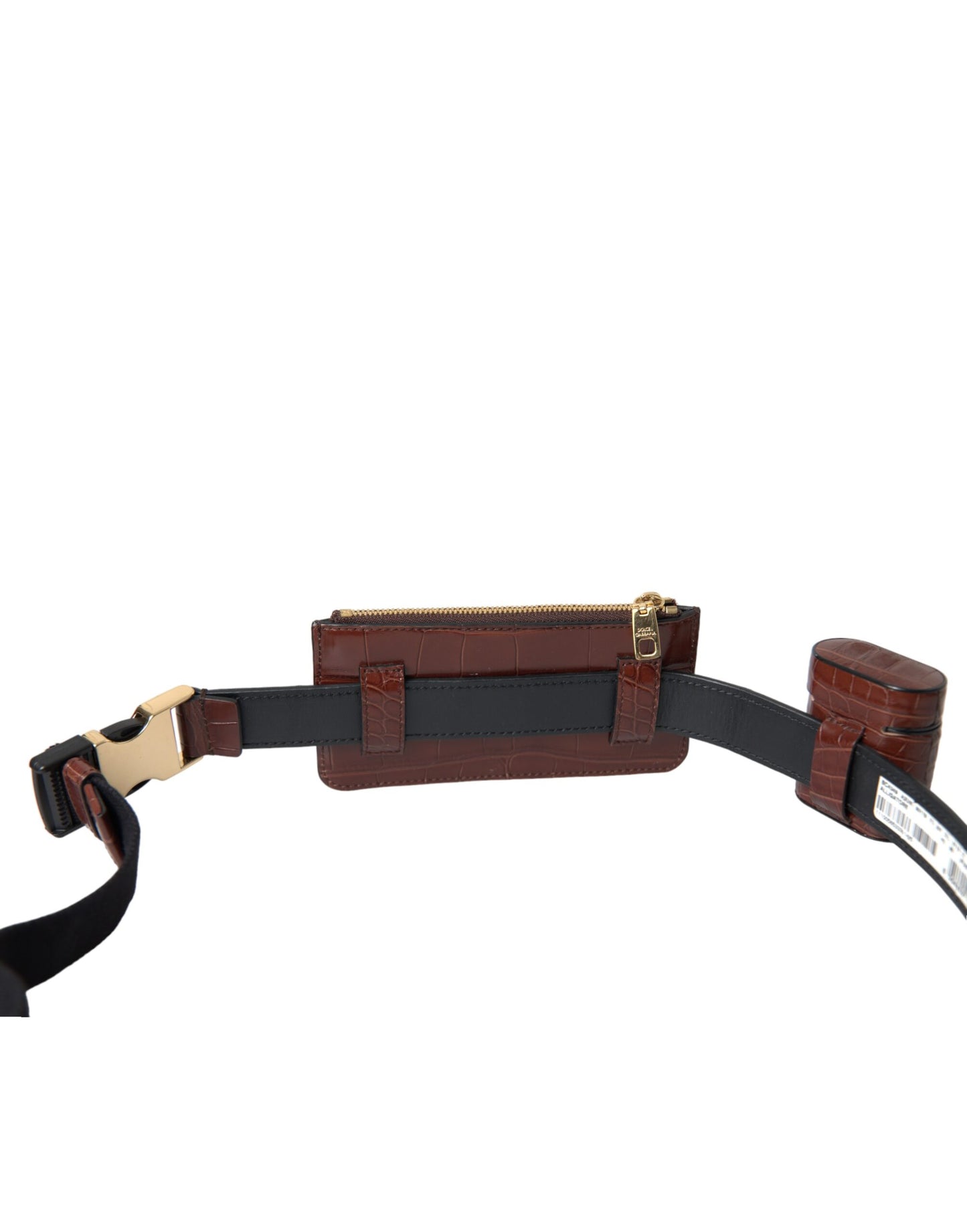 Dolce &amp; Gabbana Bruin Alligatorleren Airpods Hoesje Munten Portemonnee