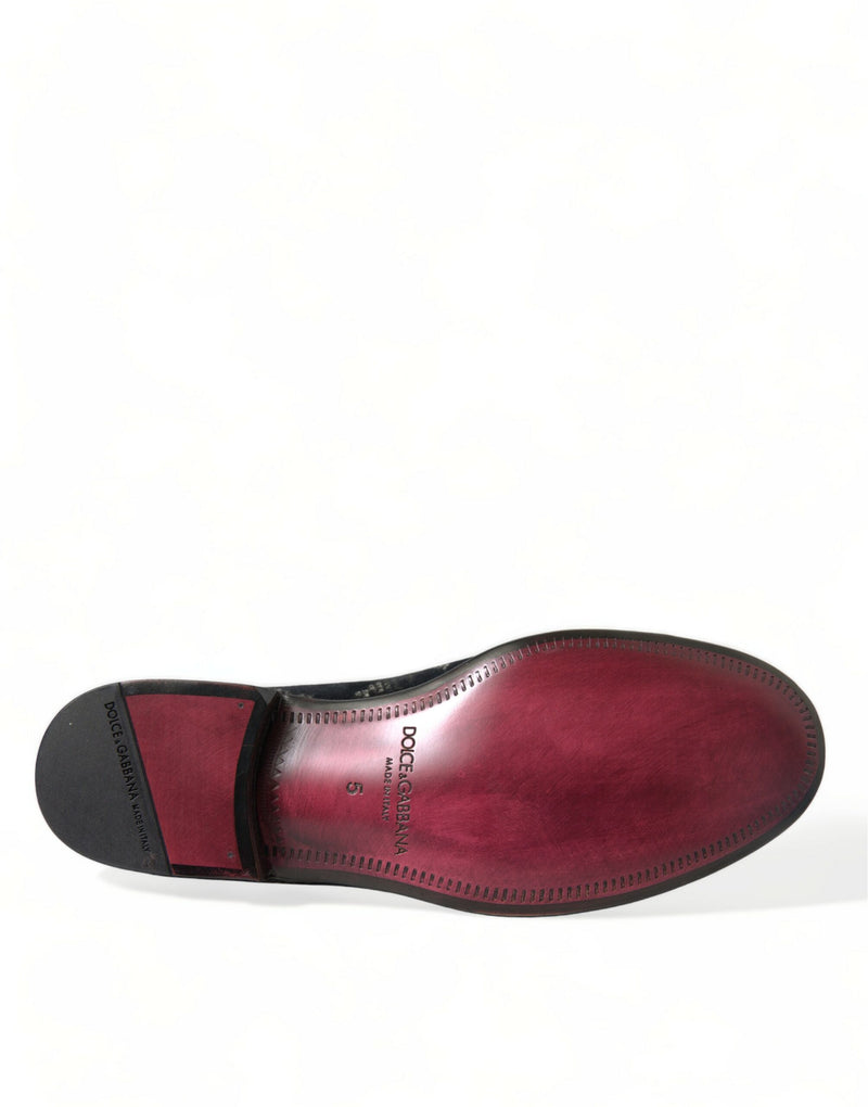 Dolce & Gabbana Black Floral Slippers - Men's Loafers