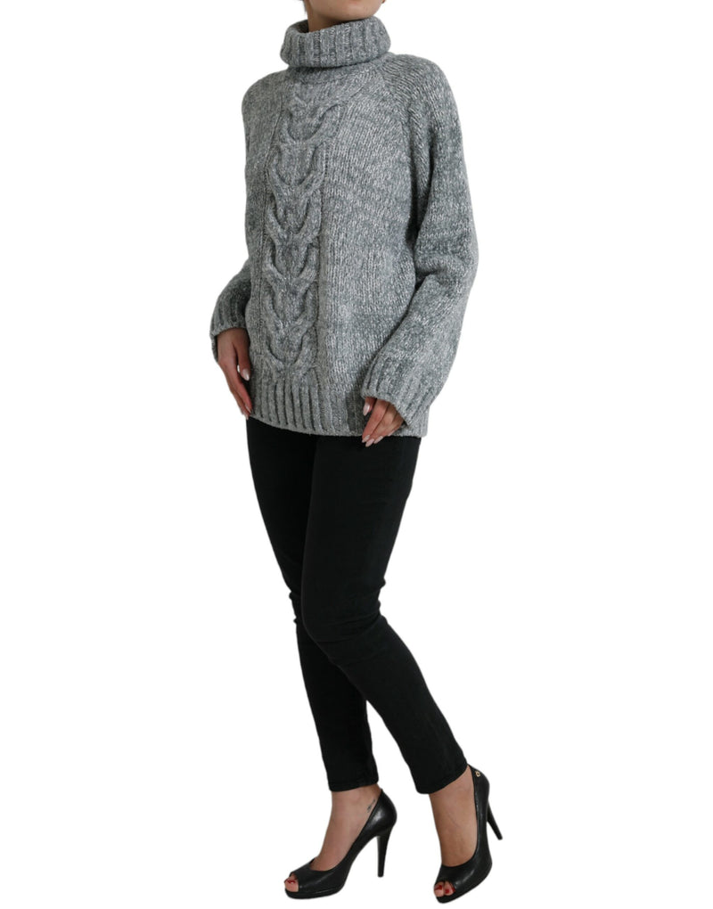 Pull en cachemire gris Dolce & Gabbana à col roulé