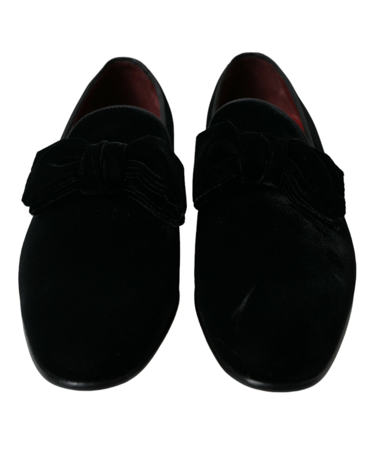 Dolce & Gabbana Black Velvet Loafers - Elegant Formal Shoes