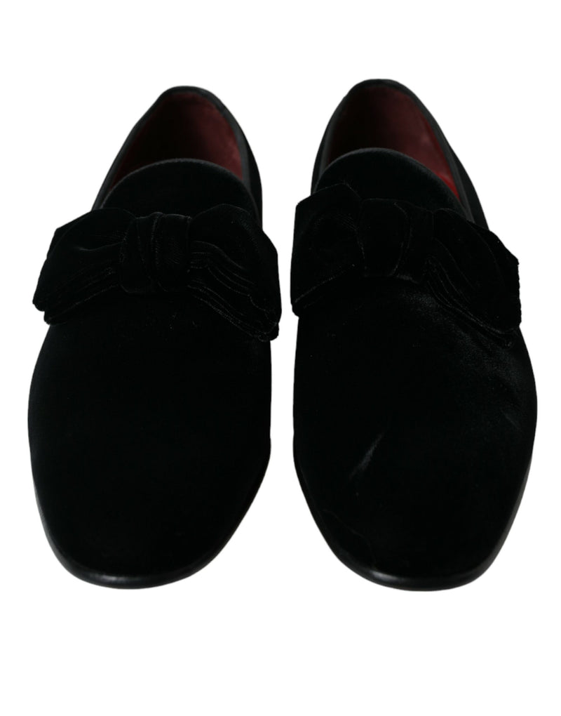 Dolce & Gabbana Black Velvet Loafers - Élégance et Confort