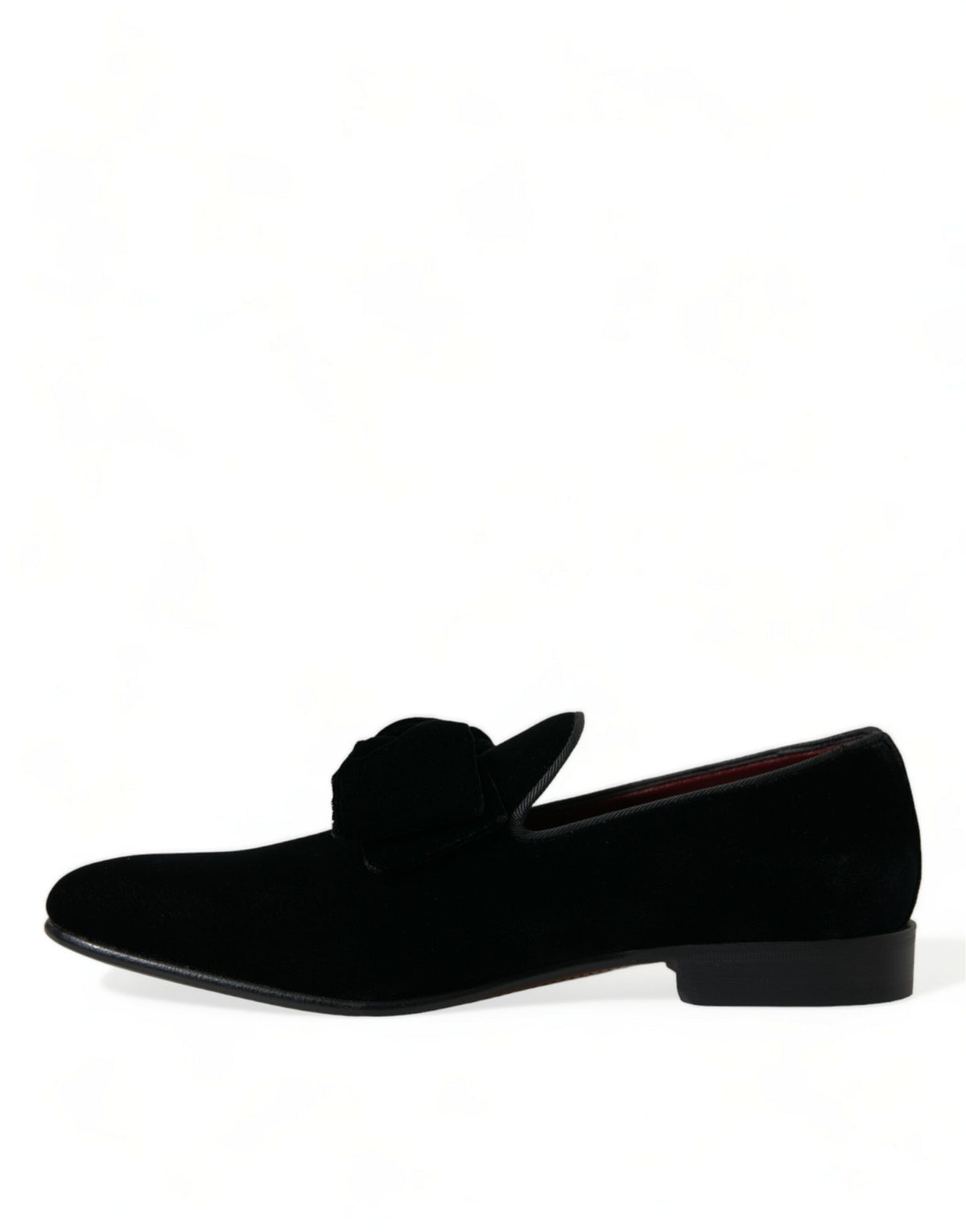 Dolce & Gabbana Black Velvet Loafers - Elegant Formal Shoes