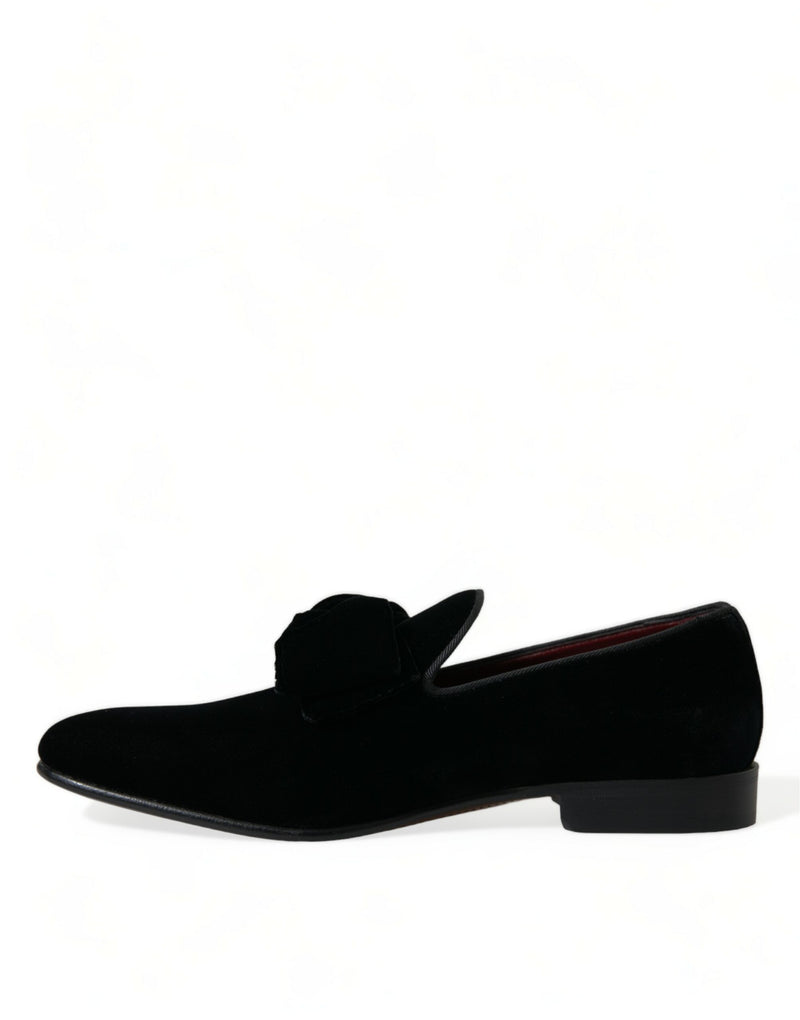 Dolce & Gabbana Black Velvet Loafers - Élégance et Confort