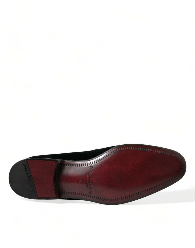 Dolce & Gabbana Black Velvet Loafers - Élégance et Confort