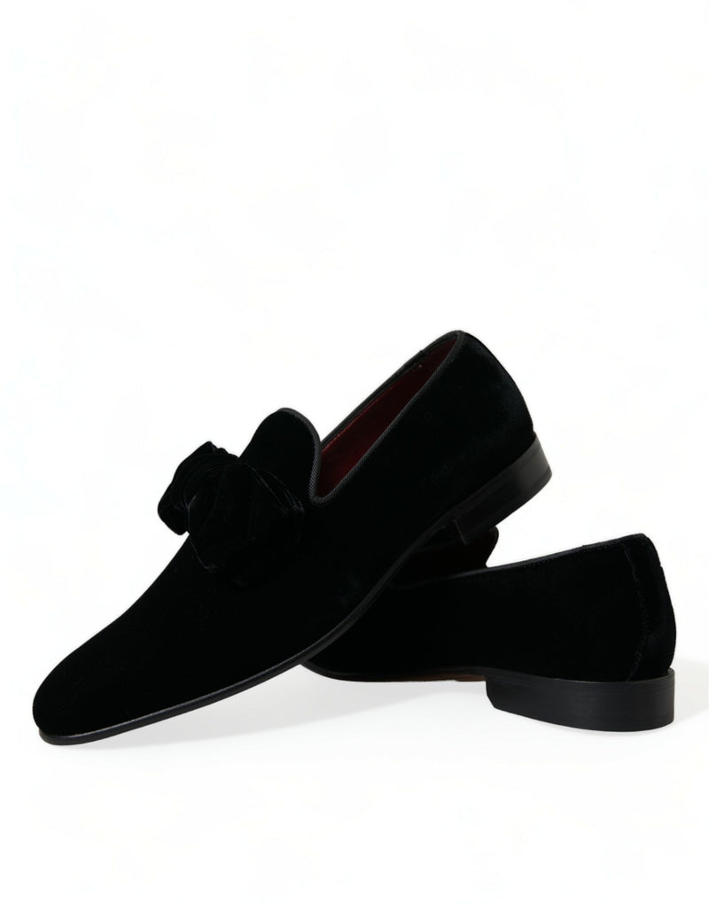 Dolce & Gabbana Black Velvet Loafers - Élégance et Confort