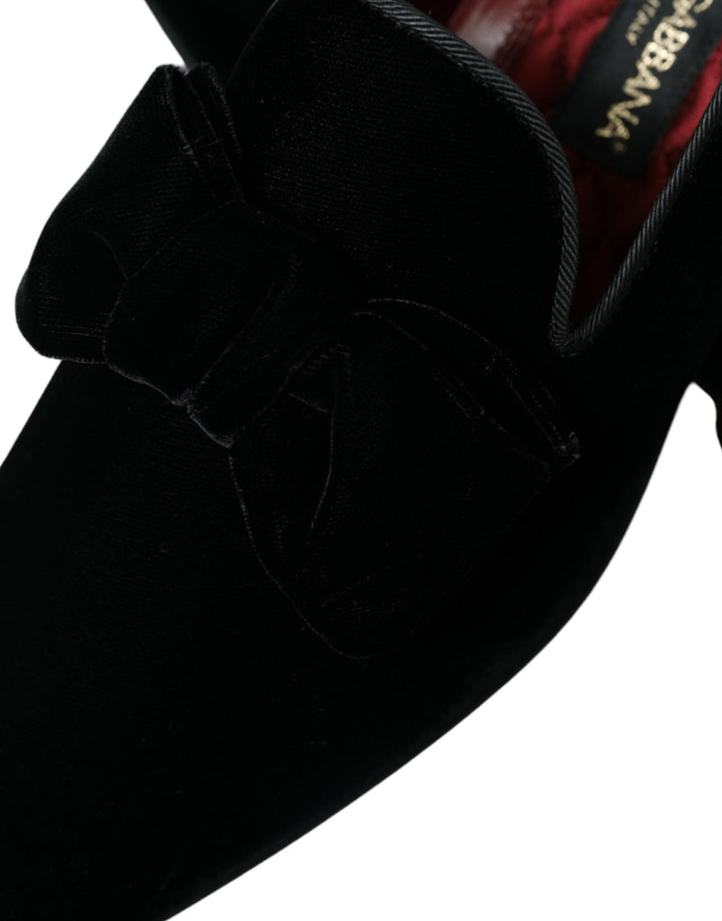 Dolce & Gabbana Black Velvet Loafers - Élégance et Confort