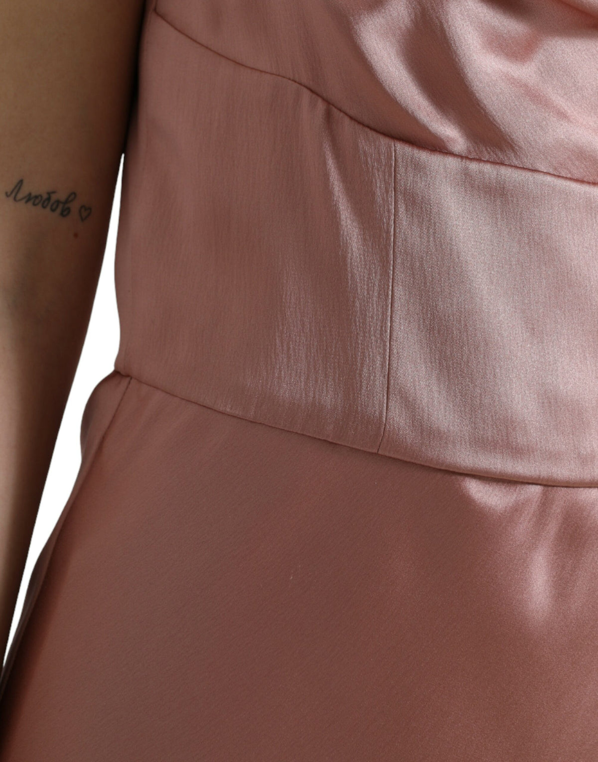 Dolce & Gabbana Robe Longue en Soie Rose à Bretelles Spaghetti