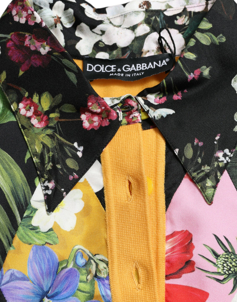 Dolce & Gabbana Multicolor Patchwork Cashmere Henley Sweater