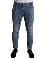 Jeans en jean skinny stretch en coton bleu lavé de Dolce &amp; Gabbana
