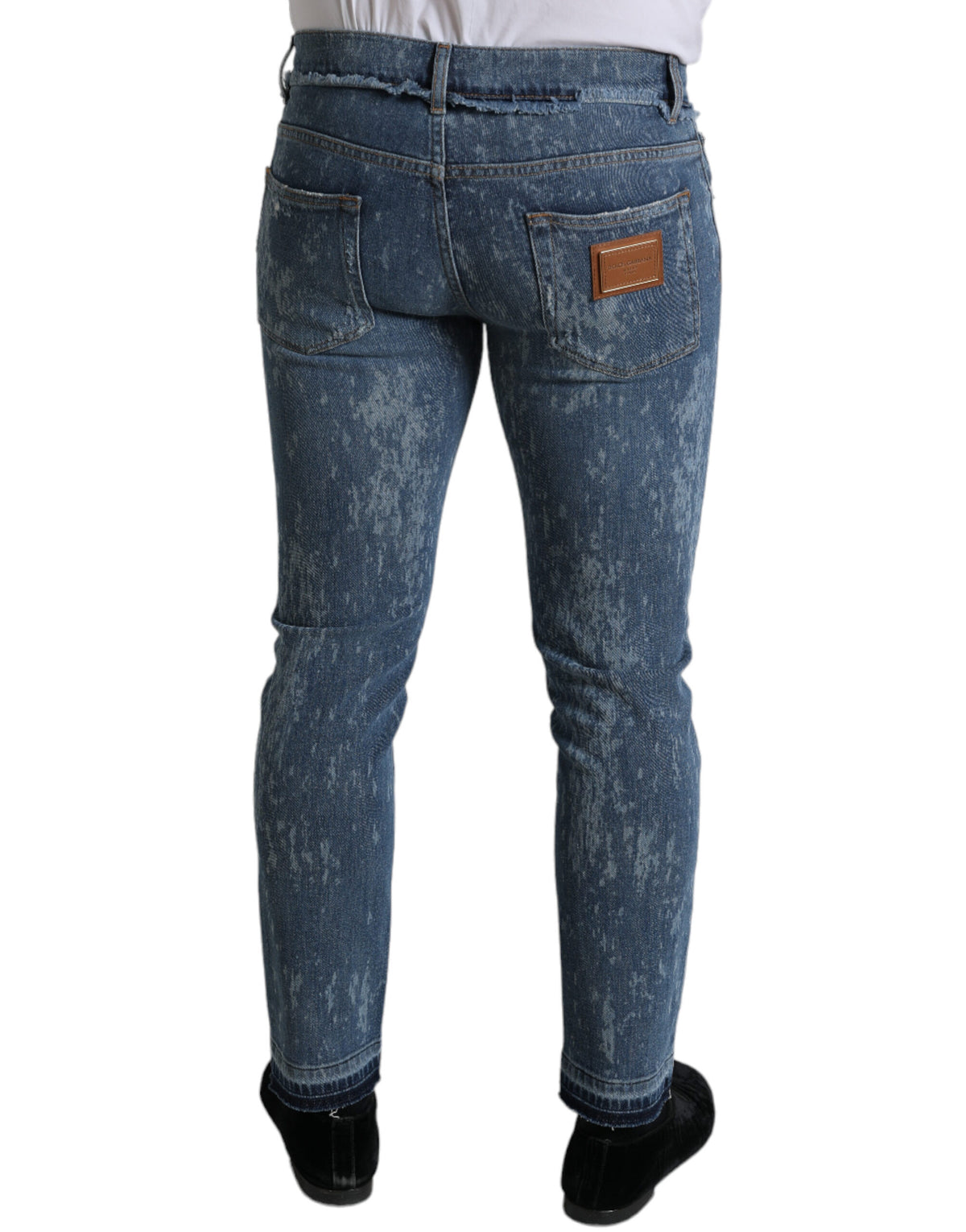 Jeans en jean skinny stretch en coton bleu lavé de Dolce &amp; Gabbana