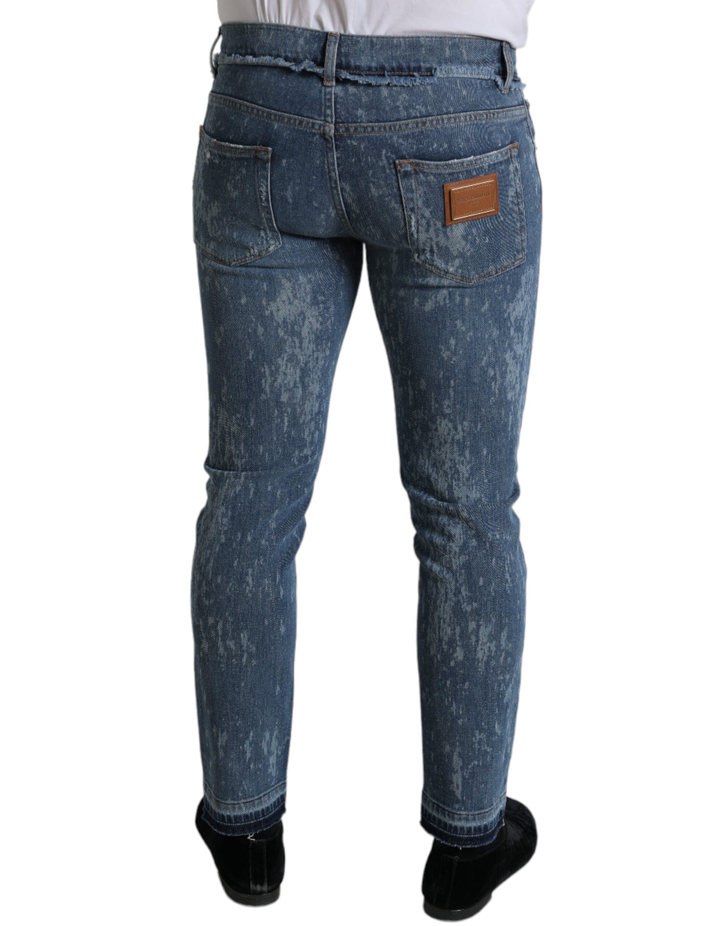 Jeans en jean skinny stretch en coton bleu lavé de Dolce &amp; Gabbana