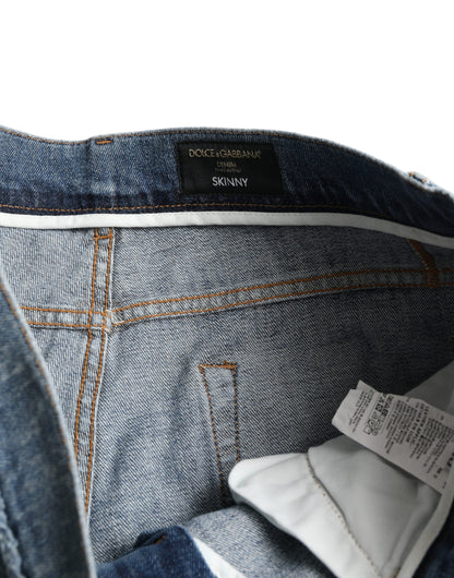 Jeans en jean skinny stretch en coton bleu lavé de Dolce &amp; Gabbana