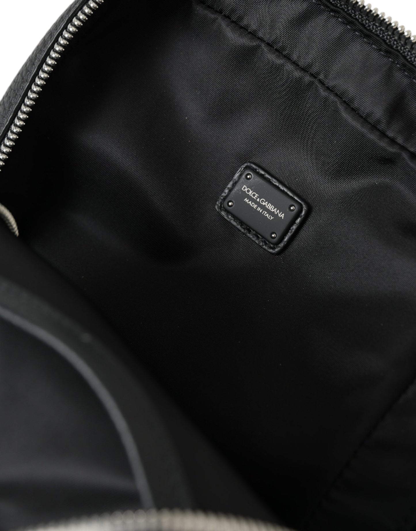 Dolce & Gabbana Zwarte Kalfsleren Logo Palermo Rugzaktas