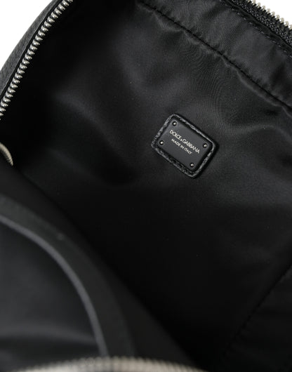 Dolce & Gabbana Zwarte Kalfsleren Logo Palermo Rugzaktas